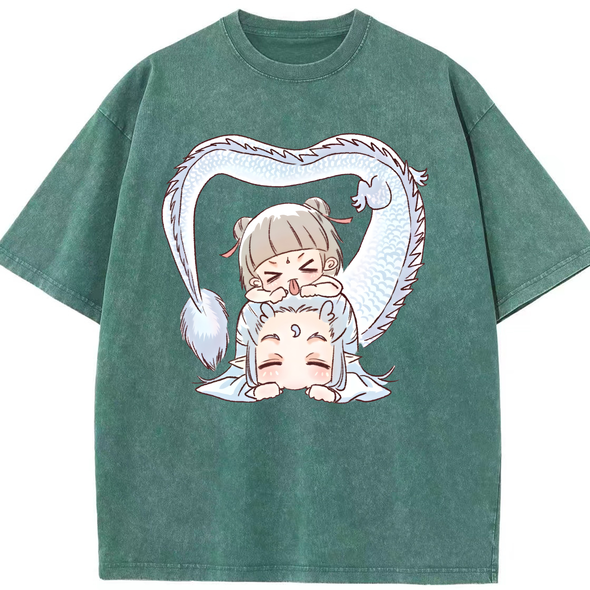 （画像用） Ne Zha 2 ナタ 魔童の大暴れ 綿100% ヴィンテージ風 半袖Tシャツ（フロントプリント）